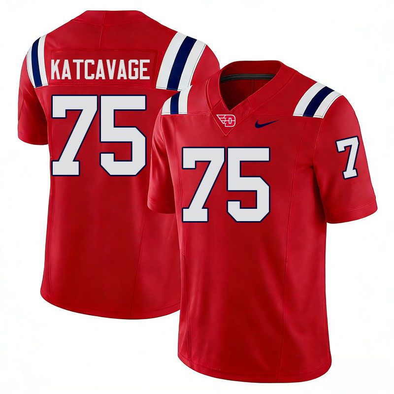 Dayton Flyers #75 Jim Katcavage College Football Jerseys,Uniforms-Red